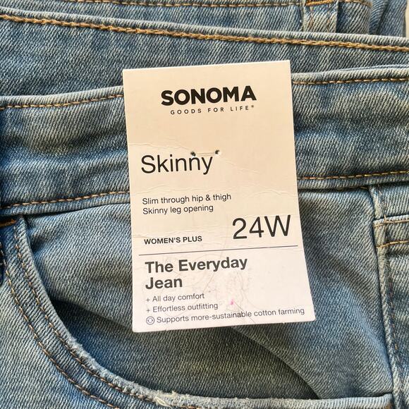 NWT! Sonoma The Everyday Skinny Jean Light Wash Size 24W - Picture 16 of 16